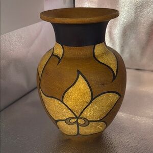 Vintage Elegant Brown and Yellow Vase